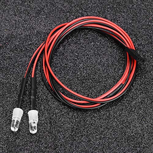 RC Light, 2PCS 5mm koplampen RC Accessoire LED-verlichting Compatibel met 1/10 Model Drift Car Vehicle(12# Red Light) 3