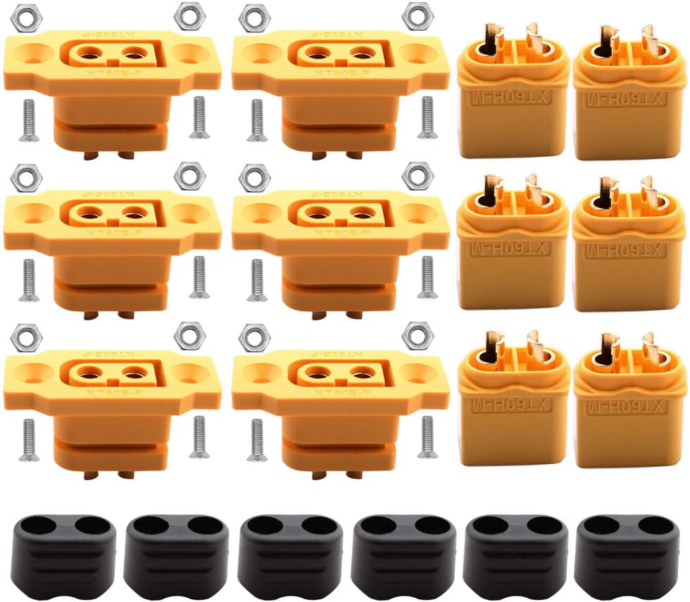 6 paar XT60E-F Socket hoge stroompluggen + XT60H plug met schroeven voor Lipo Batterij XT60 Plug 2-Pin voor RC FPV Lipo Batterij RC Quadcopter