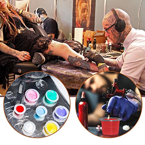 100st/set Tattoo Inktcaps Medium Large Plastic Microbladerende Pigment Accessoires Houder voor Tattoo Machine Tattoo Supplies Tattoo Naalden Tattoo Kits 4