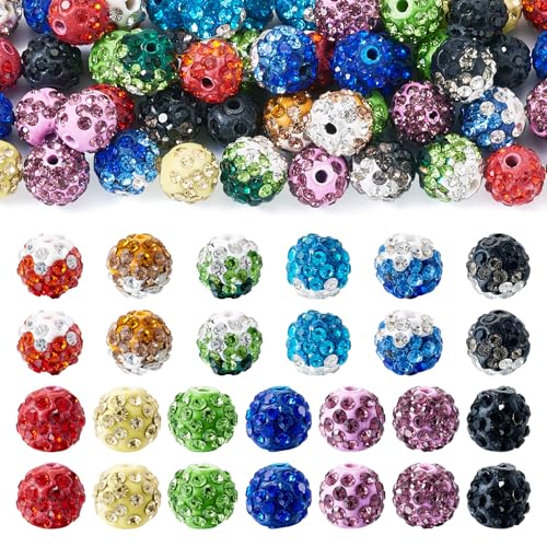 52st 10mm ronde schijf Ball Kralen Rhinestone Clay Pave Kralen Crystal Spacers Bulk voor sieraden het maken van kralen Pen decoratie