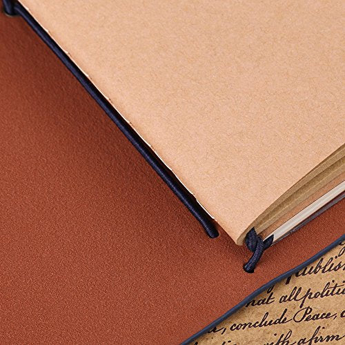 Reisdagboek, PU leer, Classic, 5 kleuren, persoonlijk, dagboek, navulbaar (Donkerblauw) 5