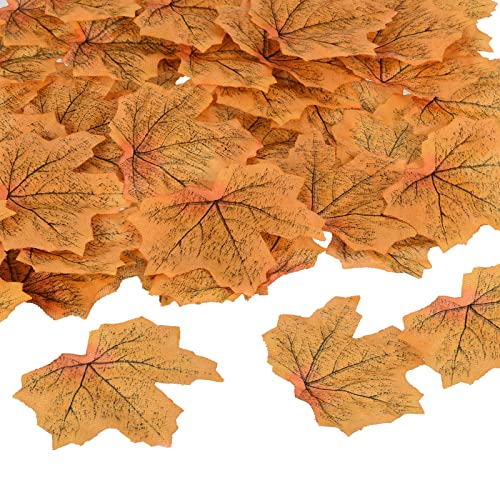 Kunstmatige bladeren, 200 stuks Herfst Maple Herfst nepblad voor bruiloft partij Thanksgiving Halloween Decoratie, rood geel