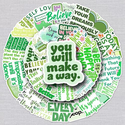 Inspirerende citaten Stickers voor jongeren en volwassenen, 50 stuks, Motivatie Vinyl Sticker Set, Auto, Motorfiets, Fiets, Skateboard, Snowboard, Bagage, Laptop, Koffer, Helm, Motorfiets, Computer