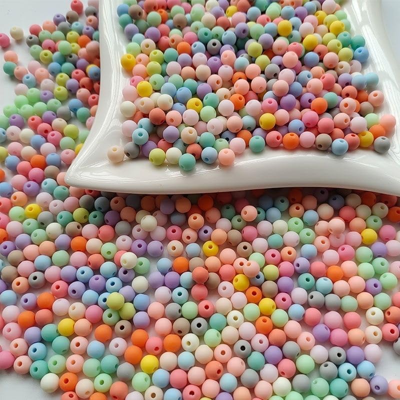 Kralen voor Strijkende Acryl kralen Multicolor ronde Craft Kralen voor armbanden sieraden 6mm