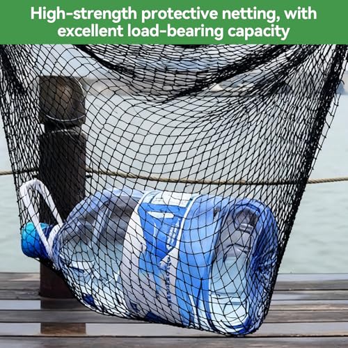 Kattenbeschermingsnet van nylon, 3 x 4 m, zwart kattennet voor balkon met heek, op maat te snijden, kattenbeschermingsnet voor balkon, scheurvast, geen boren, kattenbescherming, Ramen voor deuren 5