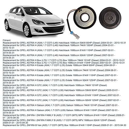 AC Compressor Clutch Kit, 6854057 Magnetische koppeling Compressor Clutch Hub 93190259 AC Compressor Pulley Plaat 6854097 4