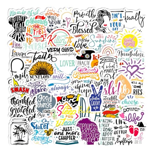 Pack of 50 Stickers Sayings Waterproof Inspiration Sticker Set Mooie Aantrekkelijke Motivatie Stickers Mental Health Stickers Positieve Stickers Zegt voor Scrapbooking Waterflessen