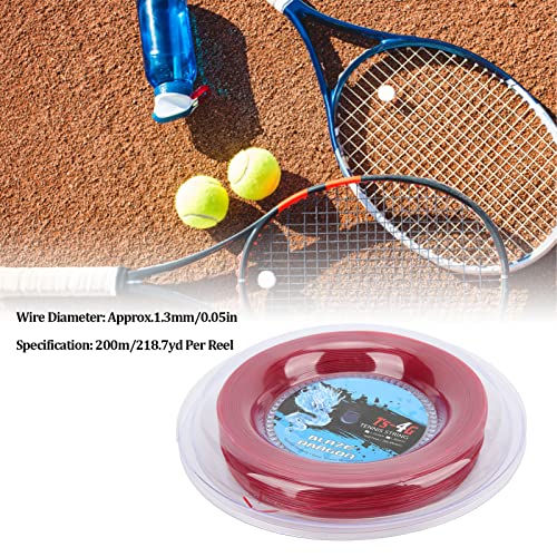 1.3mm 200m Tennis Racket Strings Tennis String Reel Racket String Reel Tennis String Set Tennis String Kit voor Amateur Dagelijkse Training praktijk Rood