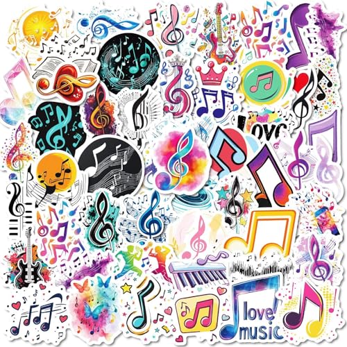 Muziek Stickers voor tieners en volwassenen, 50 stuks, Muziek, Vinyl Sticker Set, Auto, Motorfiets, Fiets, Skateboard, Snowboard, Bagage, Laptop, Koffer, Helm, Motorfiets, Computer